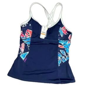 Tommy Bahama Women’s Tankini Swim Top Mare Navy Size Small NWT